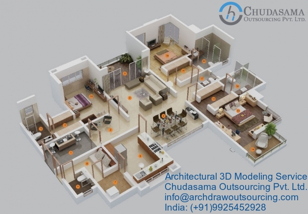 Architectural 3D Modeling Services | 3D Architectural Rendering - Archdraw Outsourcing