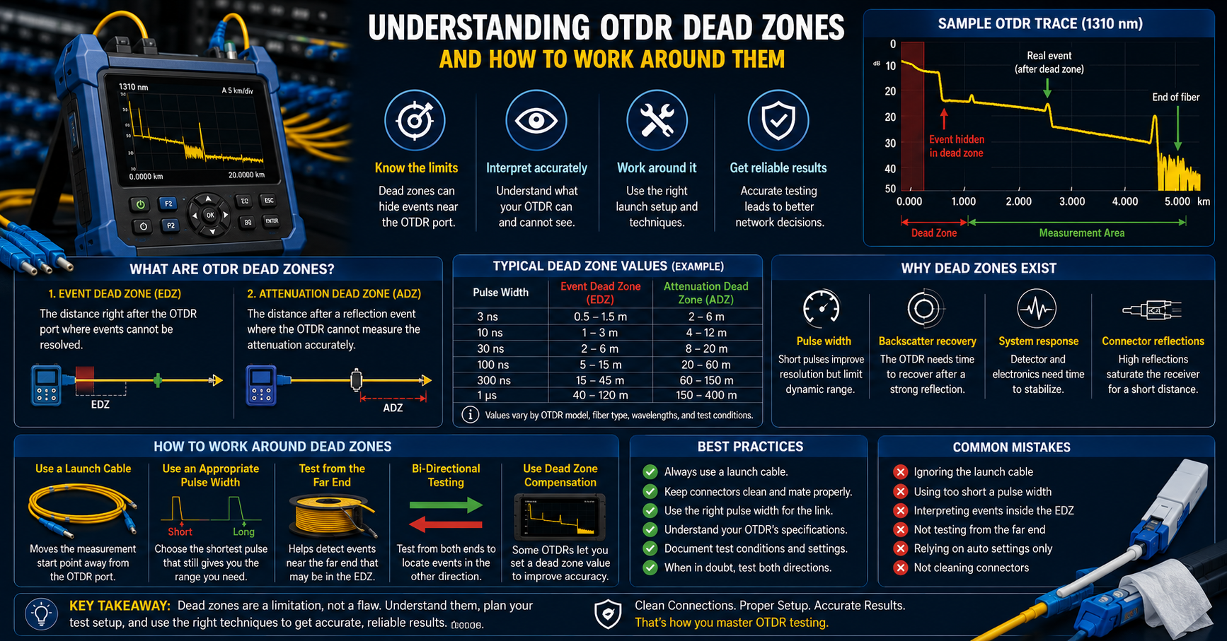 Understanding OTDR Dead Zones and How to Work Around Them