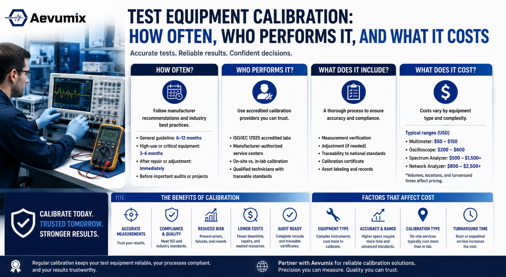 Test Equipment Calibration: How Often, Who Performs It, and What It Costs