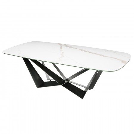 Escrimo High End Ceramic White Marble Dining Table 200cm 6-8 seater