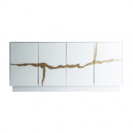 High Gloss Mirrored And Wooden Sideboards