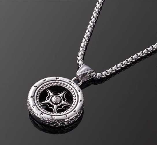 Men's Designer Stainless Steel Tyre Necklaces Online