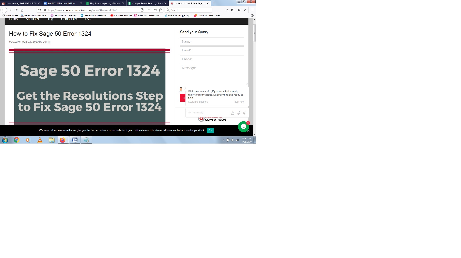 Sage 50 Error 1324 – 1800-942-6705 Get Support