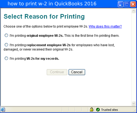 how to print w-2 in QuickBooks 2016