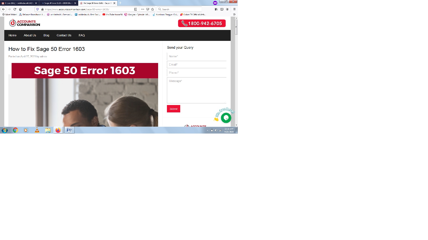 Sage 50 Error 1603 Support: 1800-942-6705 Get Help