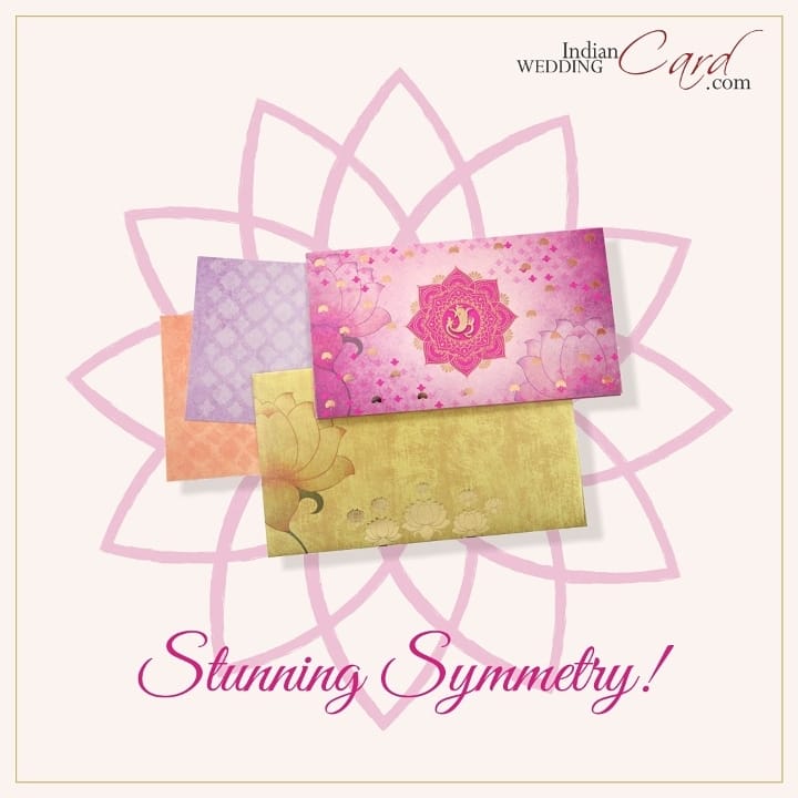 Lotus Theme Designer Wedding Invitations