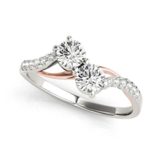 Setting options for white and rose gold diamond engagement rings