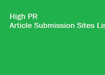 Article Submission Sites List 2020