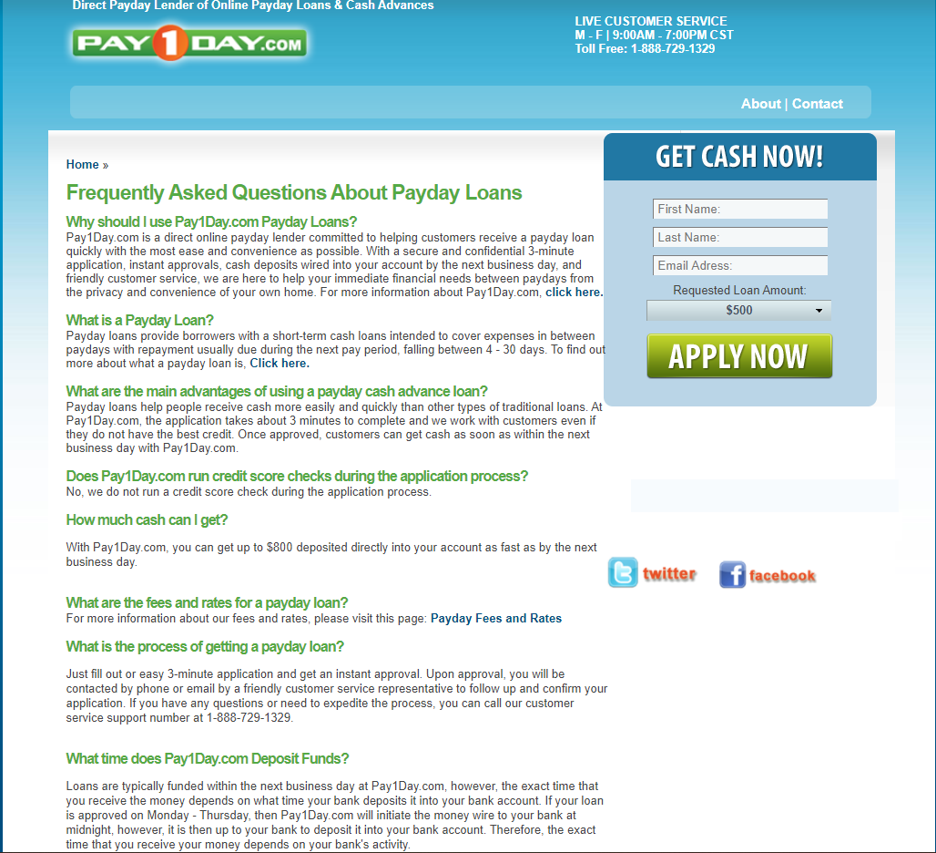 No Faxing 1 Hour Payday Loans Online