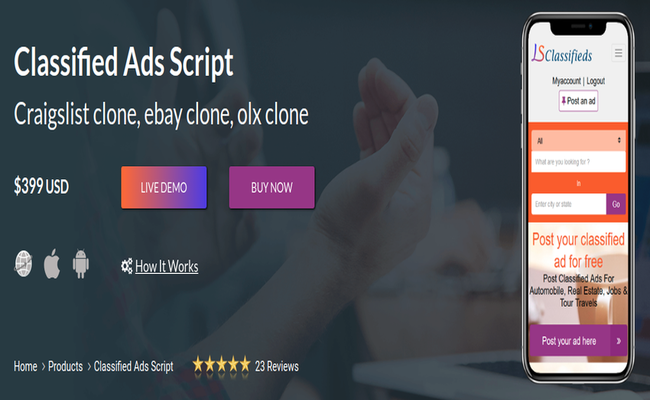 Classified Ads Script | Craigslist Clone Script