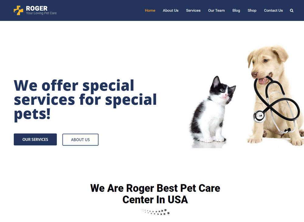 Roger - Pet Care WordPress Theme