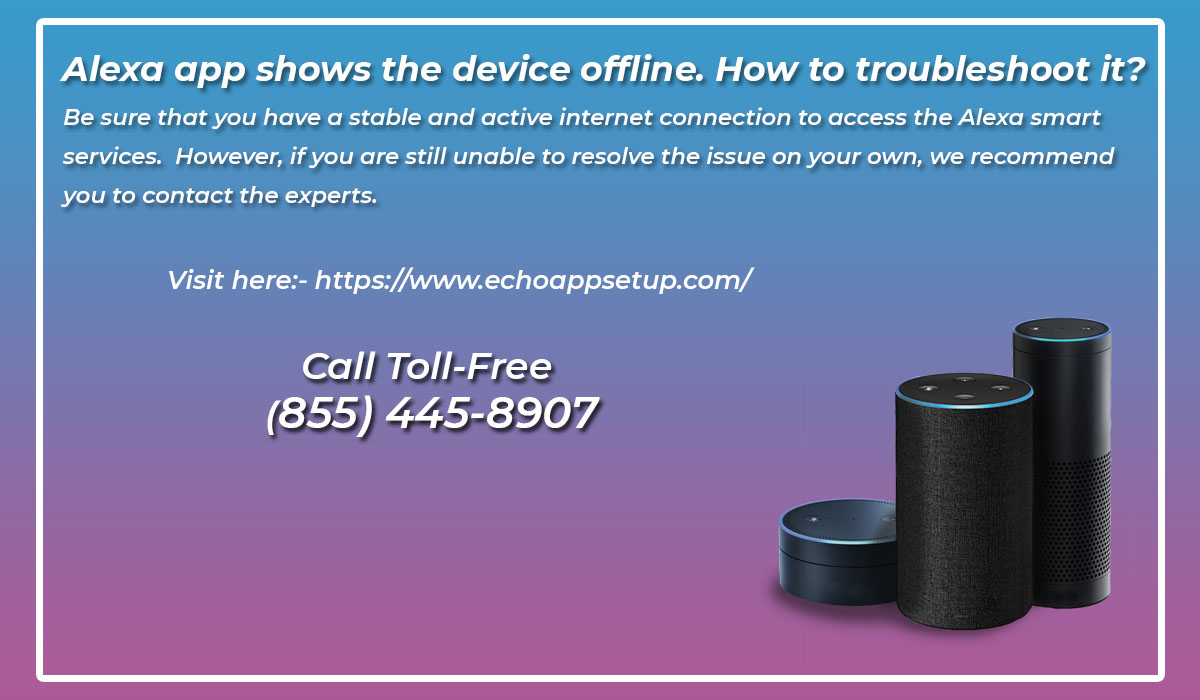 Alexa app shows the device offline. How to troubleshoot it?