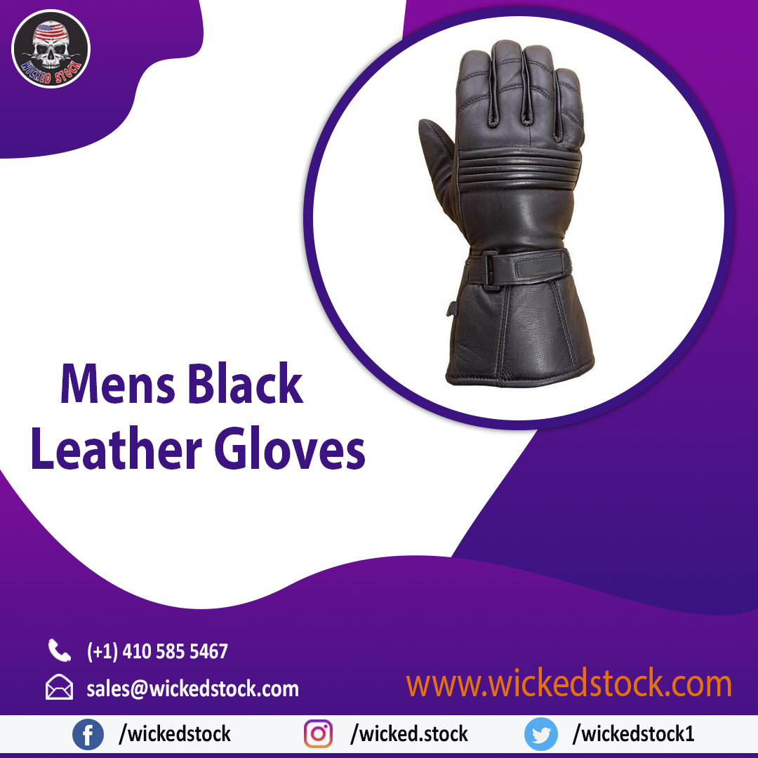 Mens Black Leather Gloves