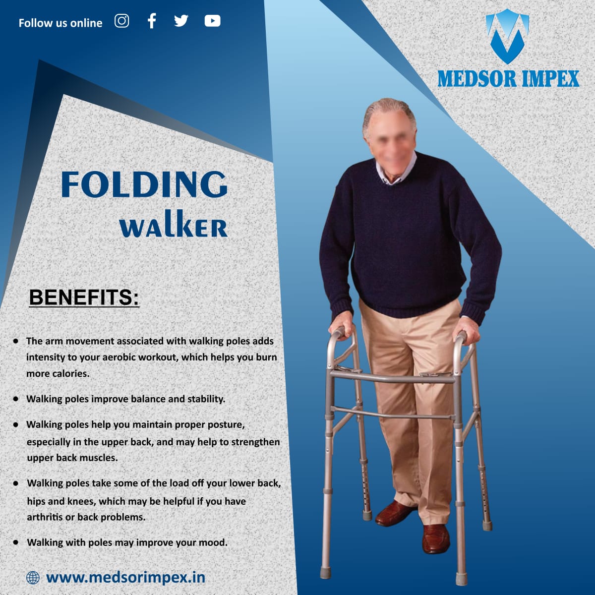 Folding Walker | Nut Bolt Walker | Adjustable - Buy Online