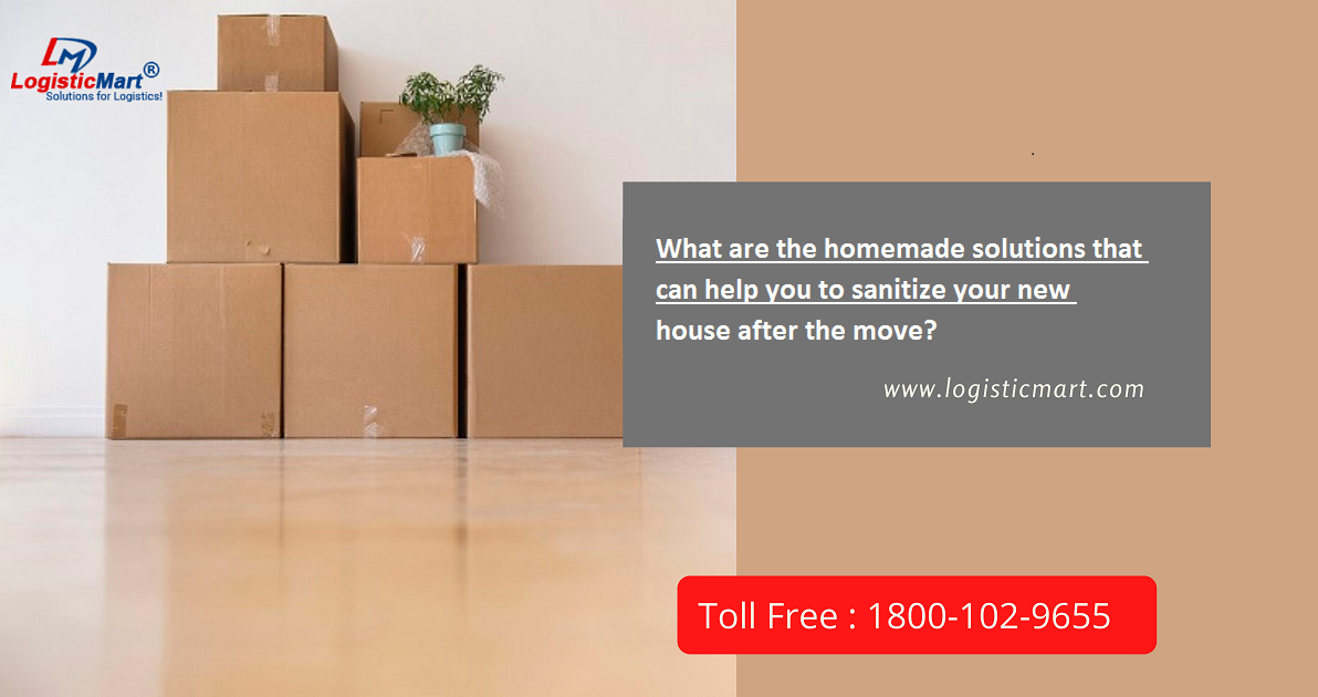 What are the homemade solutions that can help you to sanitize your new house after the move?