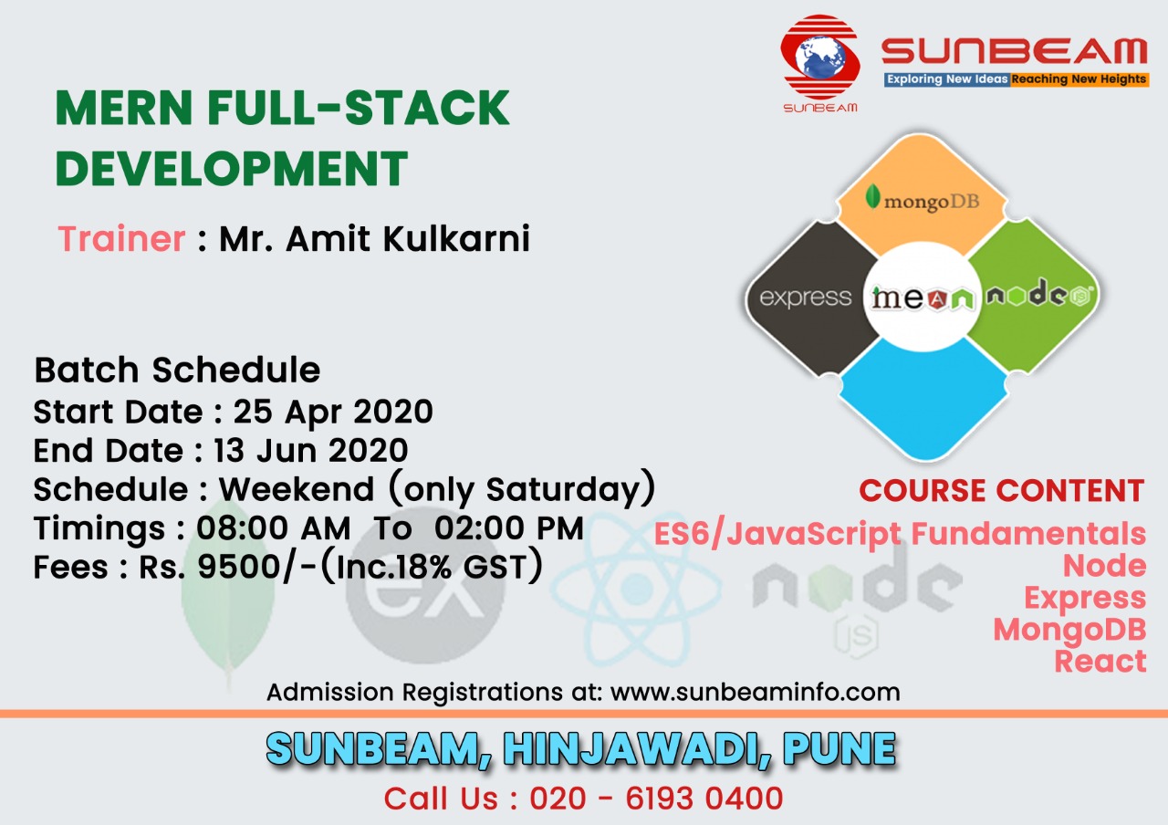 Best Mern Stack Training Institute in Pune | mern stack classes | SunBeam