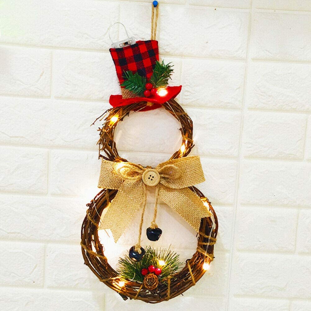 Snowman Christmas Door Window Wreath  Decor