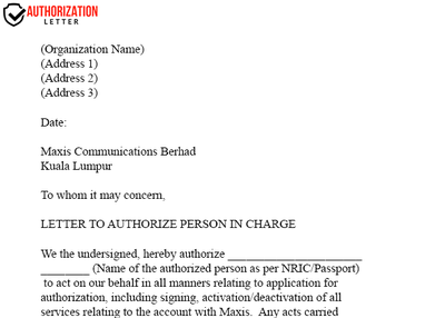 Sample of Authorization Letter Template PDF,Excel,Word