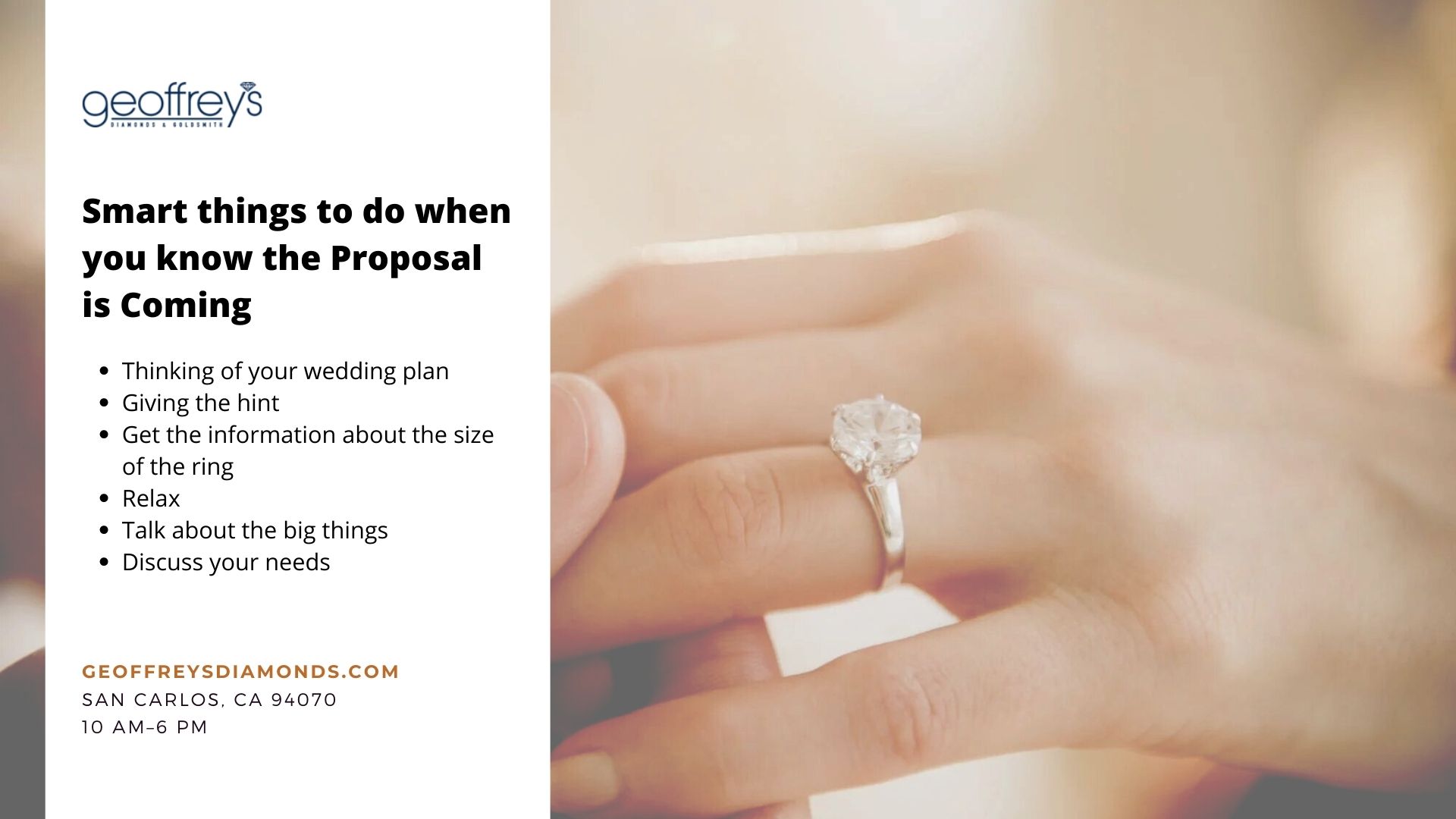 What are the smart things to do when you know the proposal is coming?