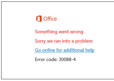 Important steps to fix office error code 30088-4