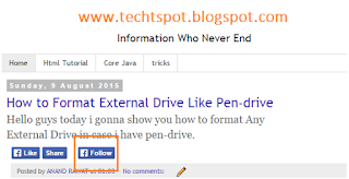 Add Facebook Follow Button on Blogger Posts with Pictures