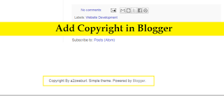How to Add Copyright in Blogger with Pictures