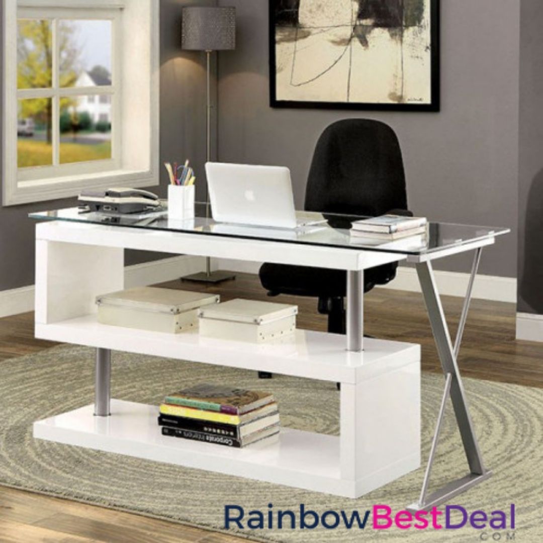 Furniture of America Bronwen Contemporary Desk in White