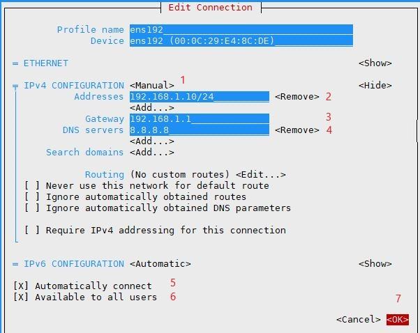 Configure a static IP address on RHEL 8 and Centos 8