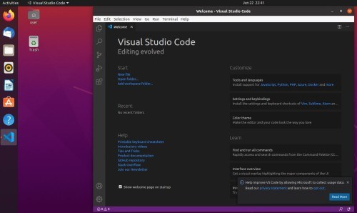 Visual studio code Ubuntu 20.04