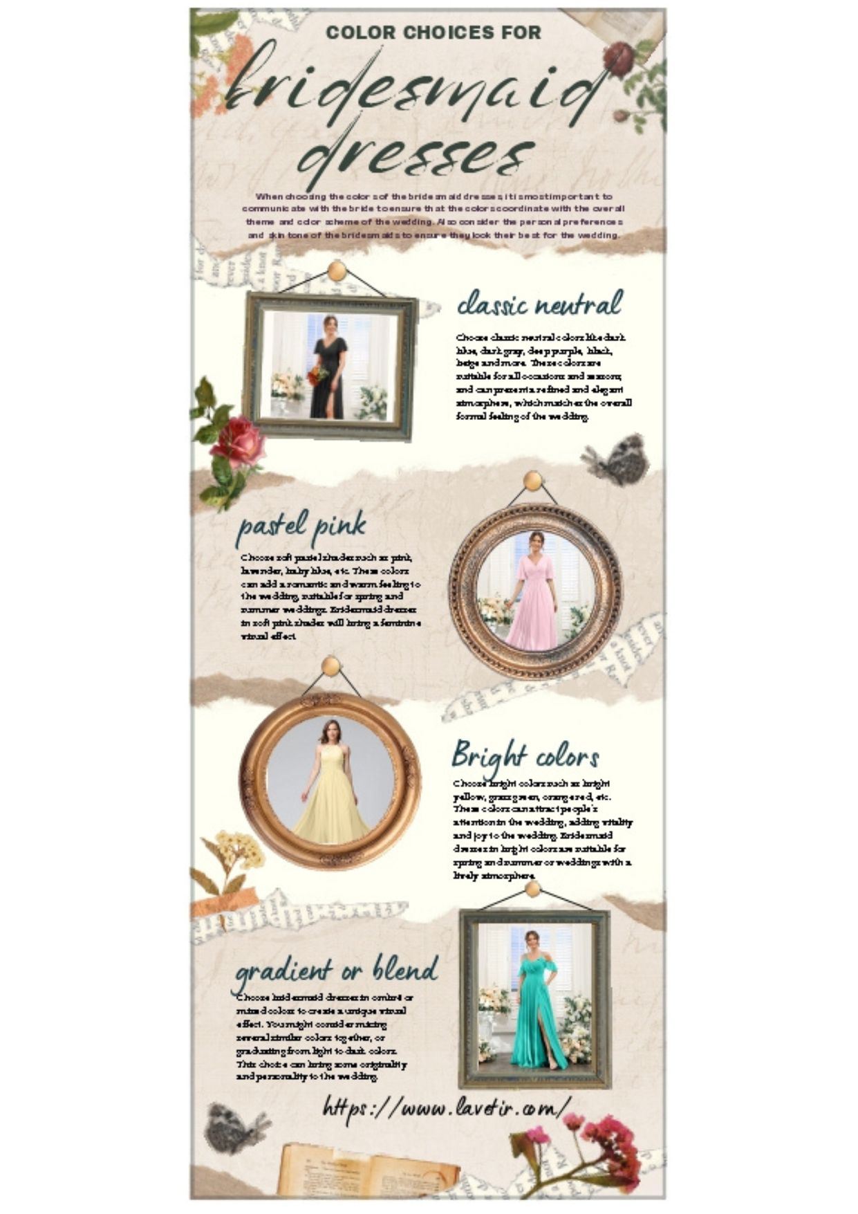Bloom beauty and add color to your wedding! Lavetir bridesmaid dresses are luxurious yet sophisticated!