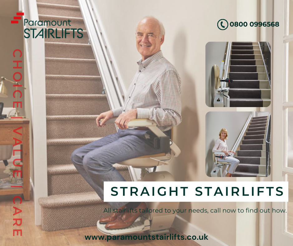 Affordable Reconditioned Straight Stairlifts: Paramount Stairlifts' Quality Solutions.