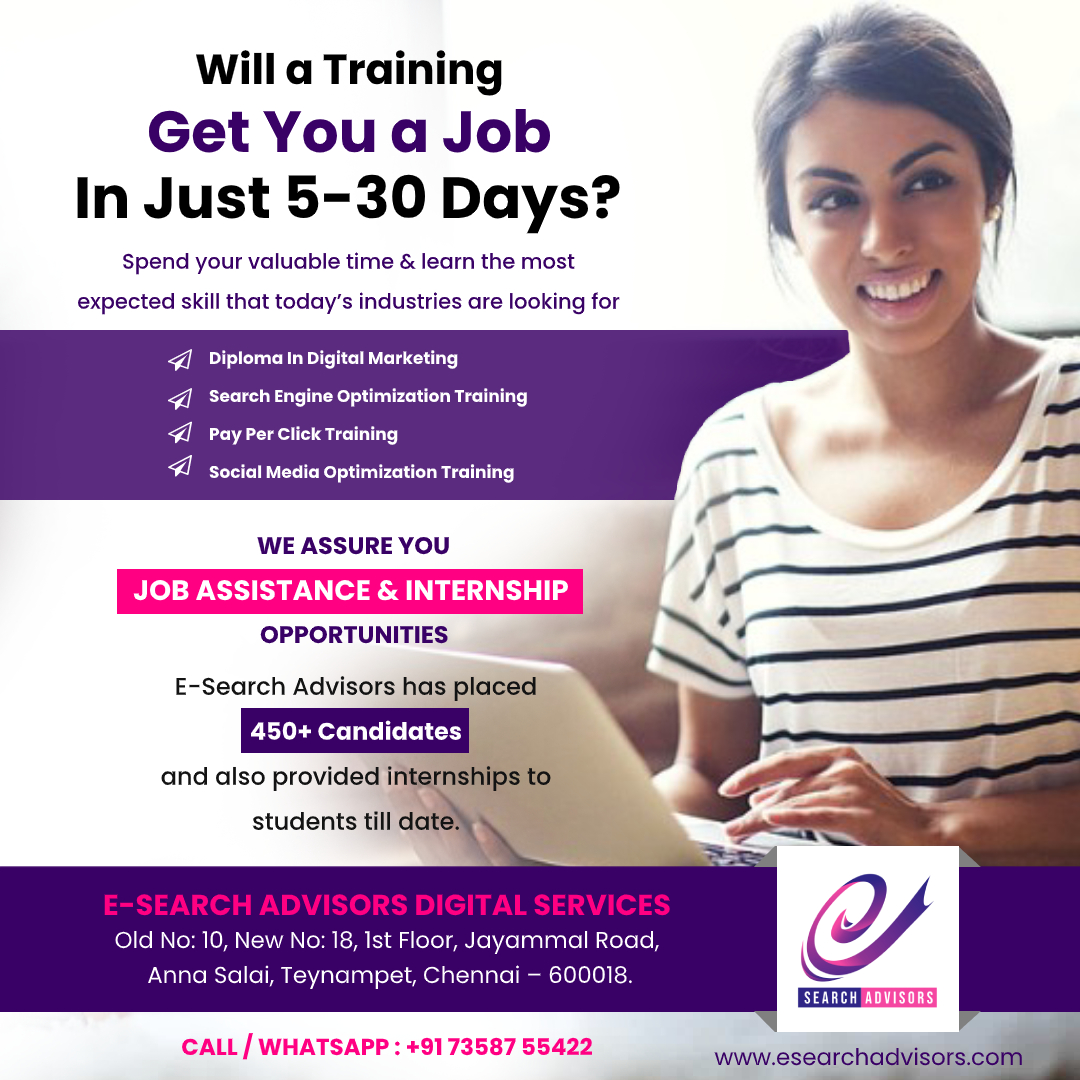 Digital Marketing Course in Chennai | Internship|Job Assistance