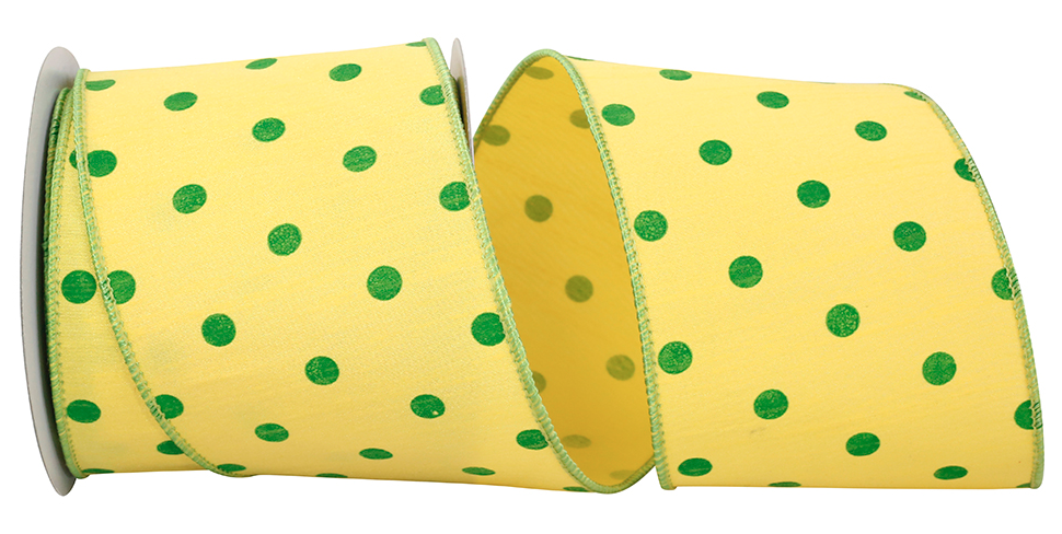 Dupioni Citrus Dots Wired Edge Ribbon for Spring Themed Project