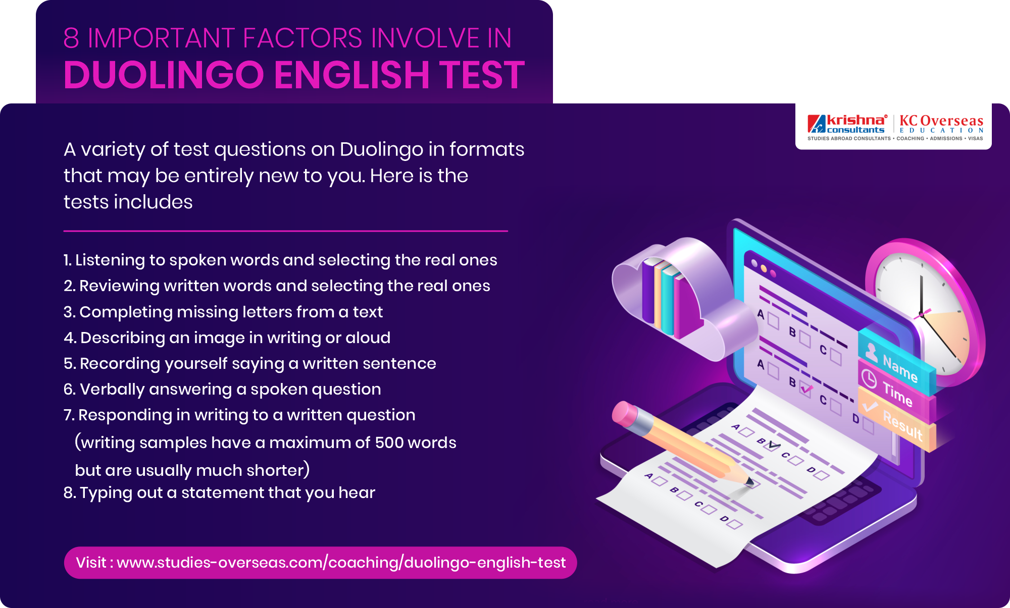 8 Important factors involves in the Duolingo test
