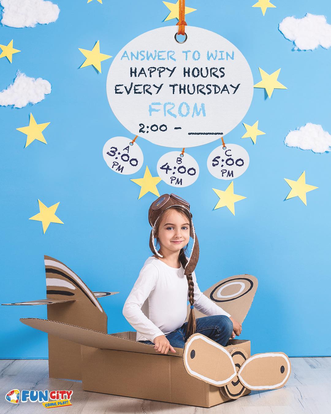 Get the chance to win a one-month membership at Fun City!
