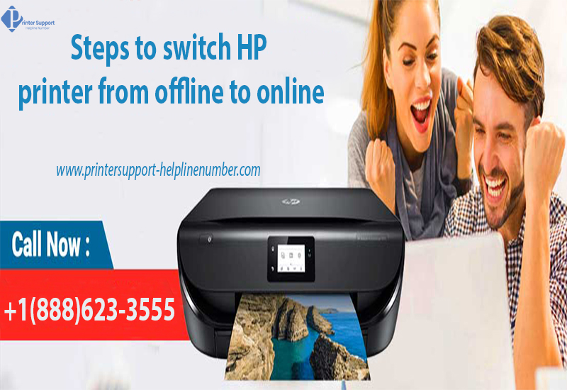 Steps to switch HP printer from offline to online