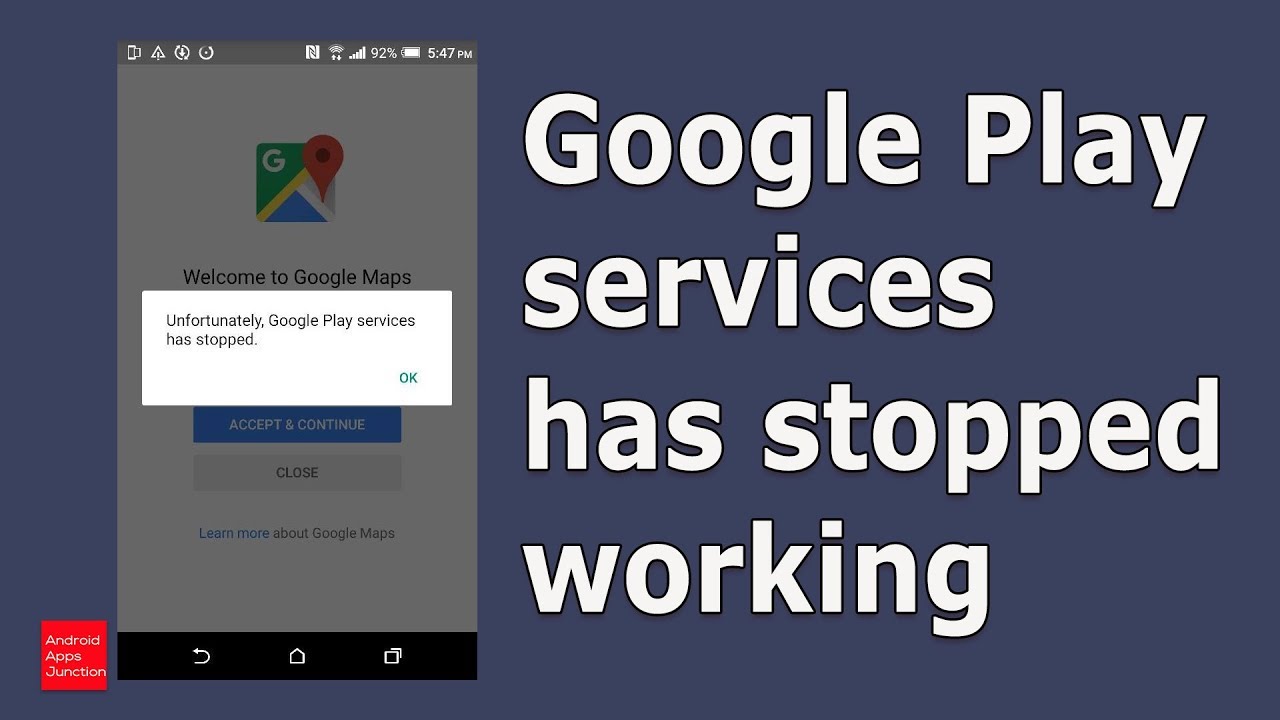 What are the methods to fix Google play services when it keeps stopping?