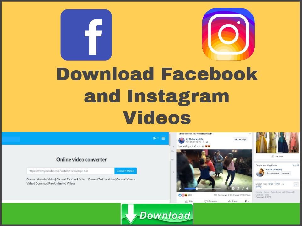 Download facebook and Instagram videos
