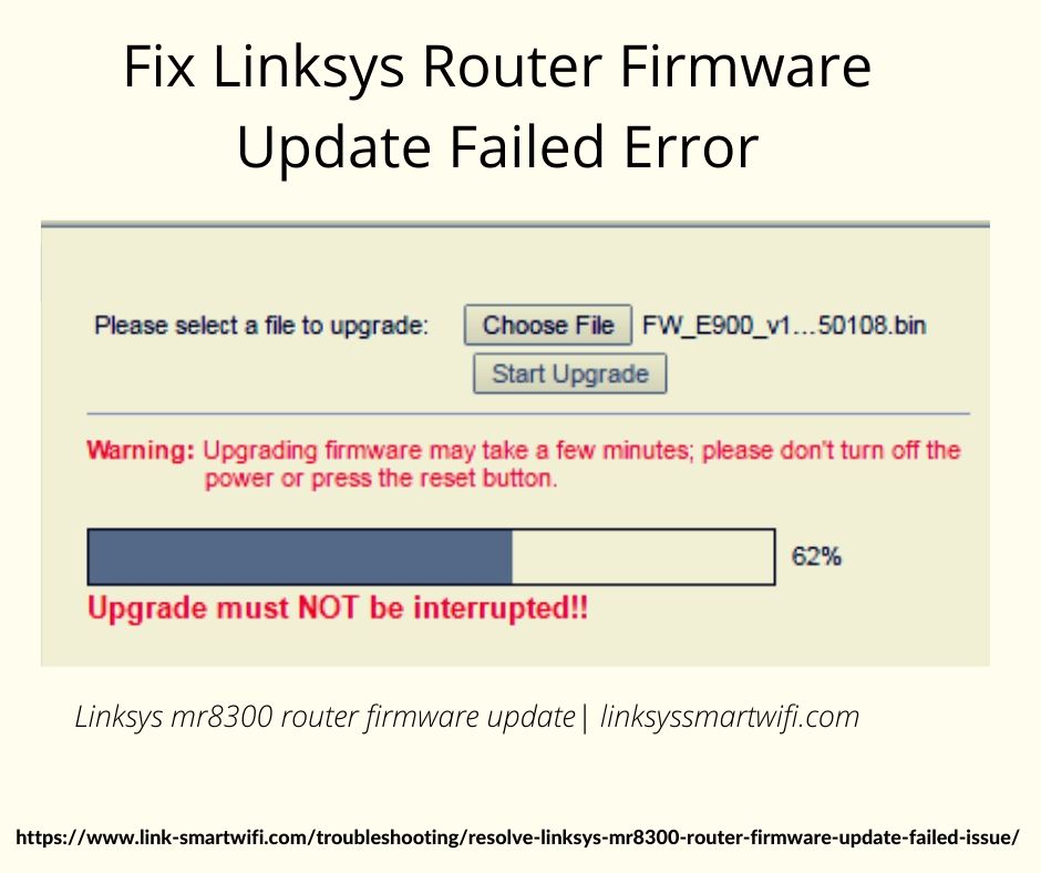 Fix Linksys Router Firmware Update Failed error