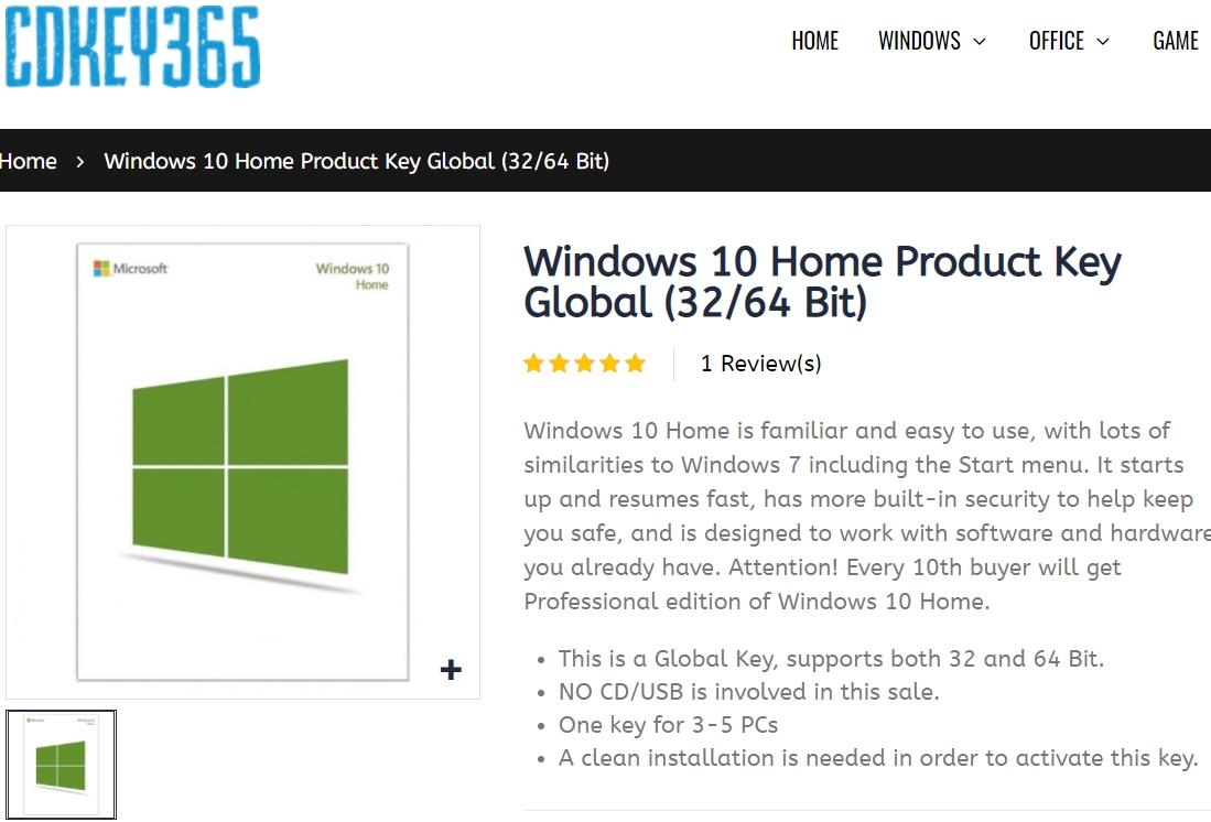 Buy Windows 10 Home Product Keys + Free Download - CDKEY365
