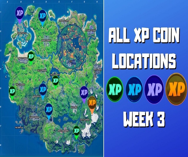 Fortnite: Season 4 Week 3 – Locate the XP Coins