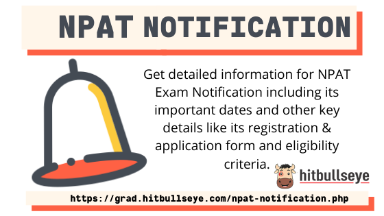 NPAT Exam Notification