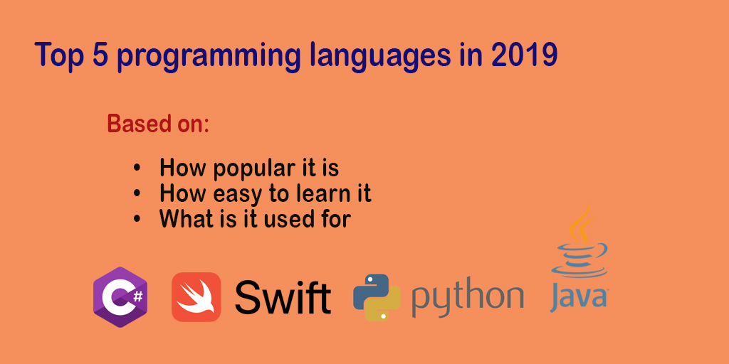 Top 5 programming languages in 2019
