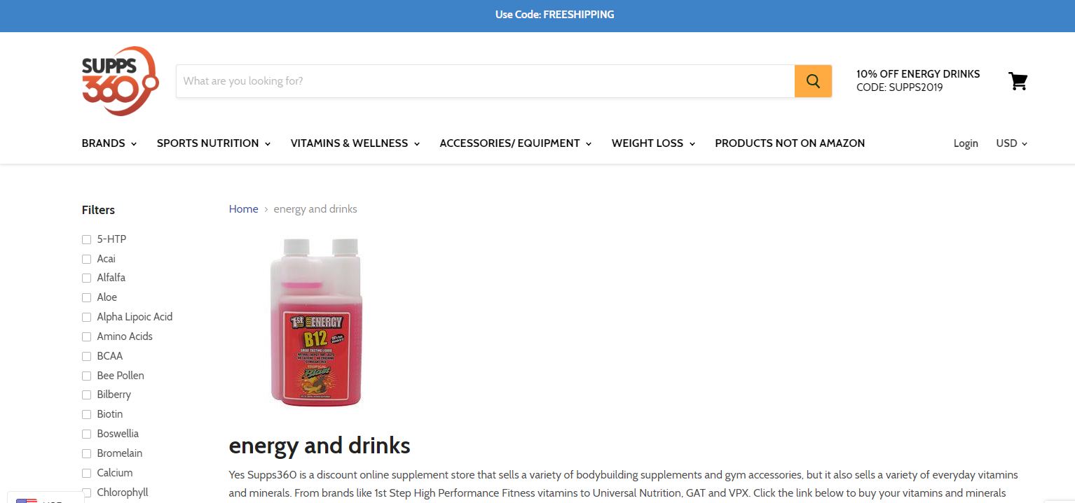 energy and drinks — Supps360.com