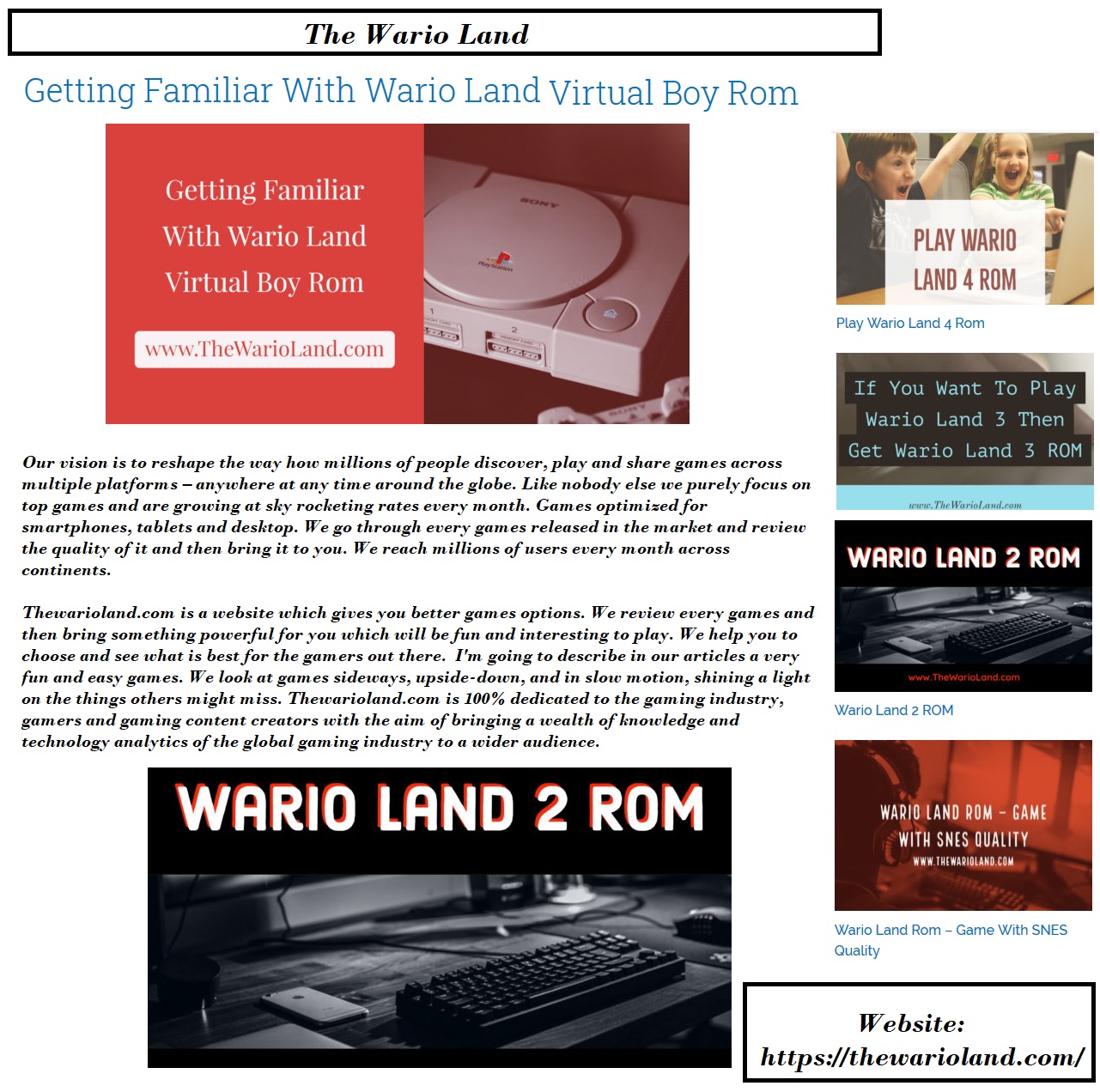 Wario Land Virtual Boy ROM