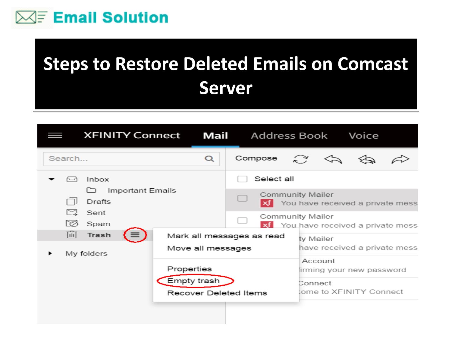Call- 1-800-316-3088 6 Steps to Restore Deleted Emails on Comcast Server
