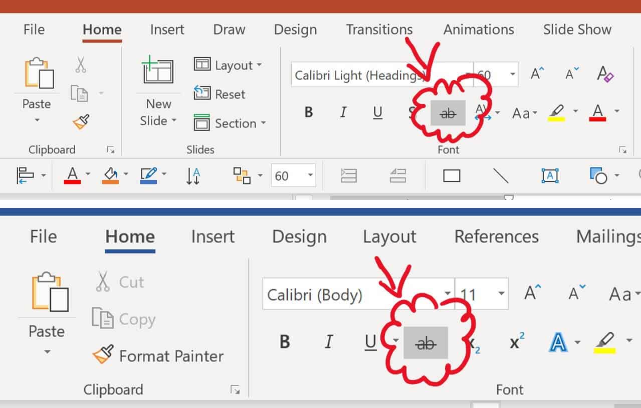 How to Strikethrough Text in Word, Excel & PowerPoint