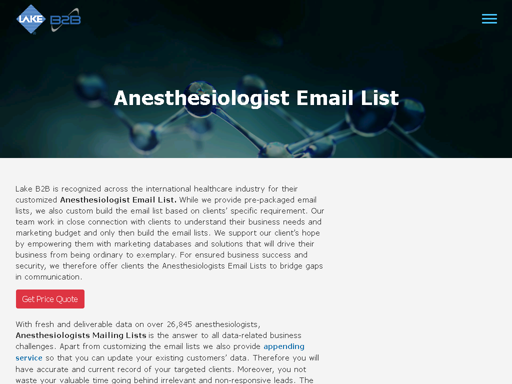 Anesthesiologist Email List