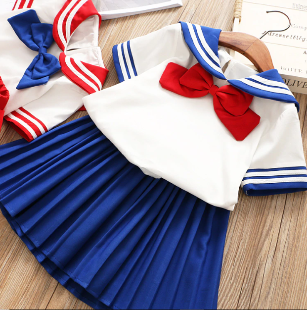 Beautiful Kids Boutique Set Preppy Stijl Sailor For Eid Or Function