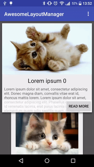 AwesomeLayoutManager Android Layout Library